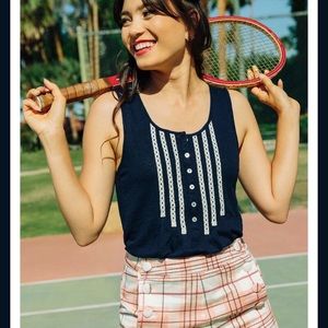 Modcloth Linen Lace Tank